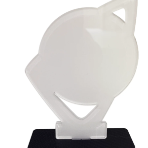 Trofeu 111x155mm Acrílico 4mm Retroverso c/ base crupreta 6mm - 0886