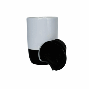 Copo Cerâmica Buddy Brilho Tampa Acr Base Silicon 325ml Preto - 2859