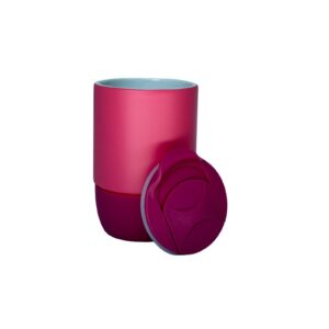 Copo Cerâmica Buddy Fosco Tampa Acr Base Silicone 325ml Rosa - 2862
