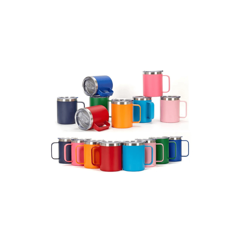 Caneca Xicara Termica Camada Dupla Em Aco Inox Com Tampa 350ML