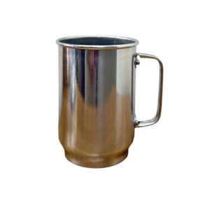 Caneca de Alumínio Brilhante 600ml Prata para Sublimação