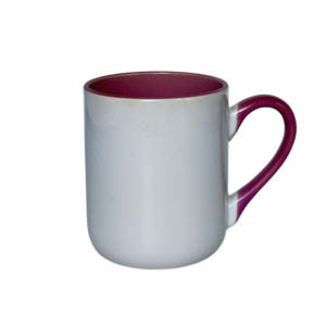 Caneca Cerâmica Imperial Branca Interior e alça Lilás - 3132