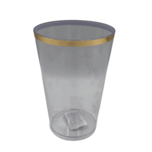 Copo Acrílico Drink Golden com Filete Dourado 350ml - Transparente