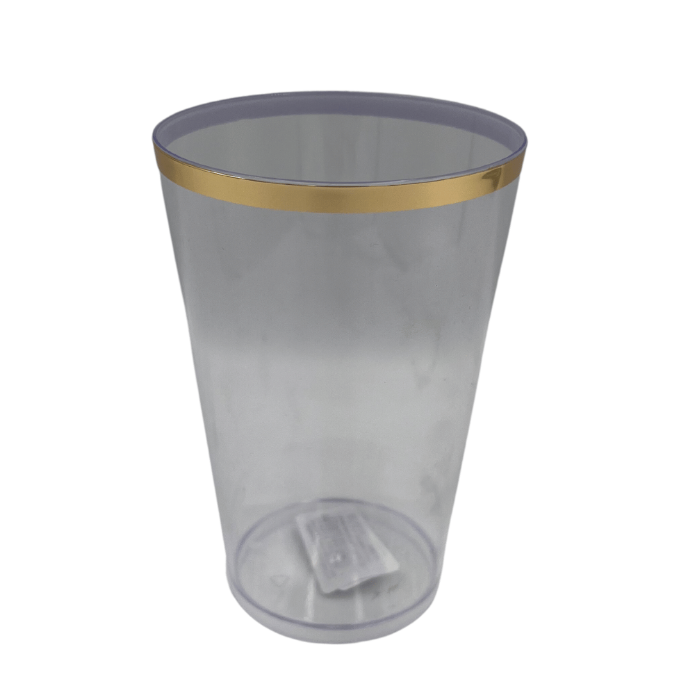 Copo Acrílico Drink Golden com Filete Dourado 350ml - Transparente