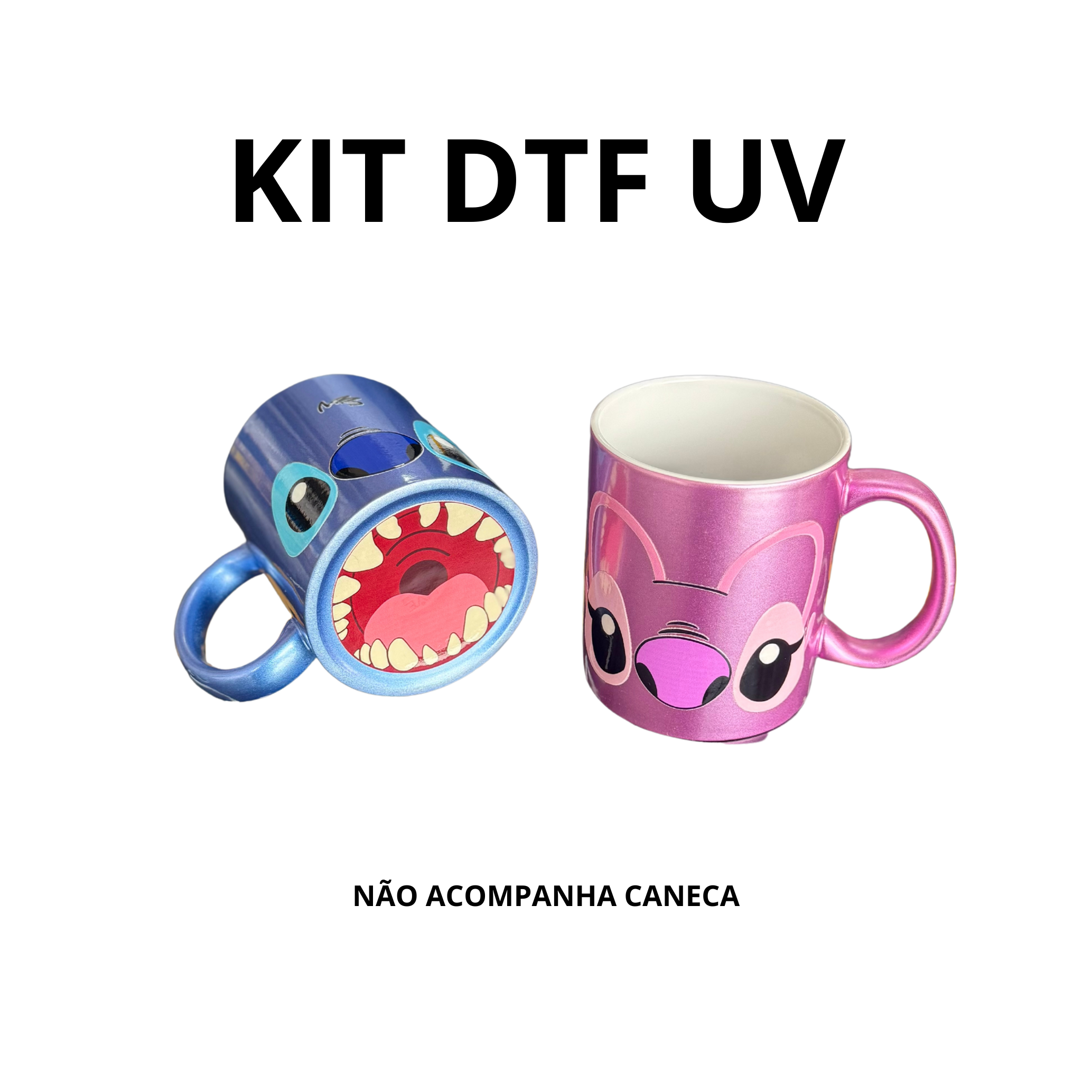 Kit DTF UV para aplicação em Canecas
