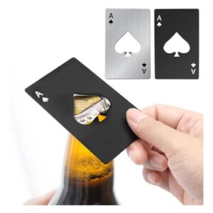 Abridor de Garrafa Carta de Baralho Aço Ás de Espada Luxo