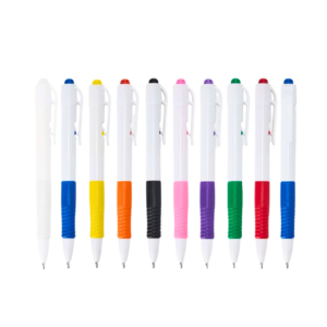 Caneta Ametista Branca Leitosa para Personalização com detalhes Colorido kit com 10