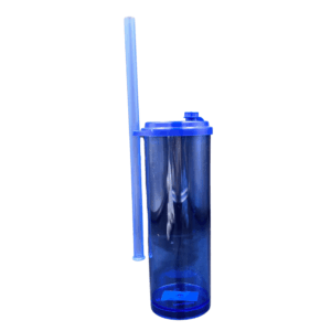 Copo Acrílico Long Drink Sky com Canudo 330ml - Azul