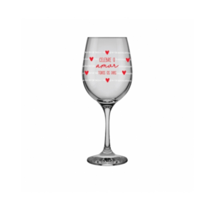 Taça Barone Água/ Vinho Love 490ml Vidro Celebre o Amor