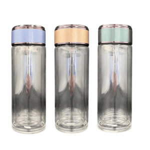 Squeeze/Garrafa Vidro Parede Dupla 300ml