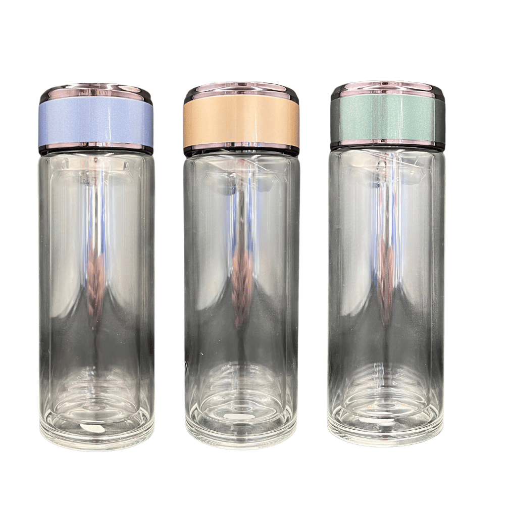 Squeeze/Garrafa Vidro Parede Dupla 300ml