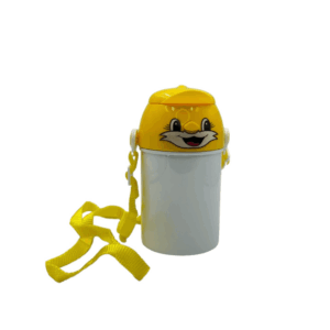 Squeeze/Garrafa Plástico Infantil  Tampa Rostinho Amarelo p/ Sublimação 400ml