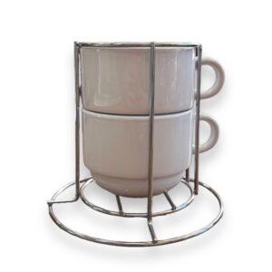 Kit Xícara 2 pçs Torre - Com suporte 150ml - 2449