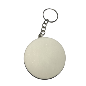 Chaveiro Acrilico Branco Redondo 3mm Pct/5 uni
