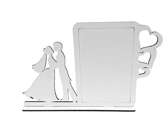 Porta Retrato Noivos Mdf Resinado 3mm - 0128