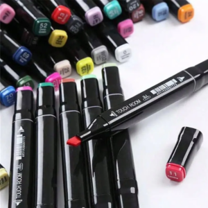 Kit de Canetas Marcador Permanente Ponta Dupla 24 Cores