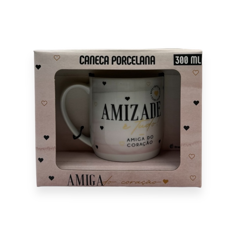 Caneca Porcelana Urban 300ml - Amiga do Coração