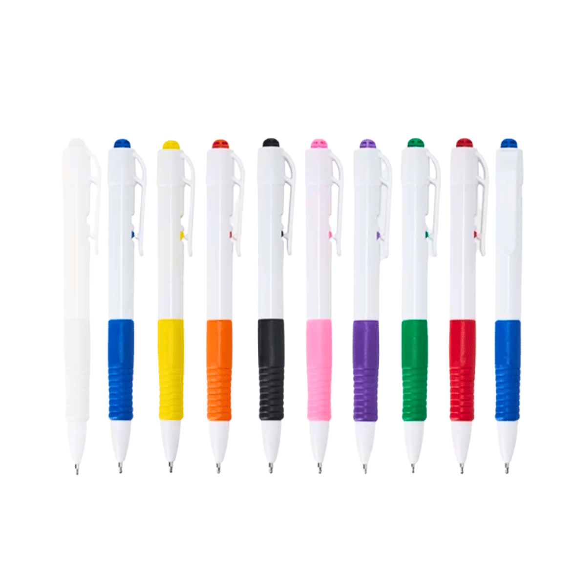 Caneta Ametista Branca Leitosa para Personalização com detalhes Colorido kit com 10