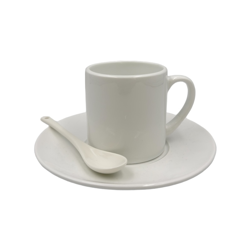 Xícara Ceramica para Sublimação 180ML acompanha pires e colher - 2330