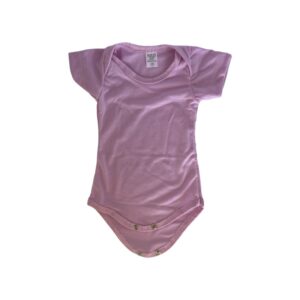 Body infantil Liso Manga Curta  Rosa bebe  Poliéster - b207/208/209/210