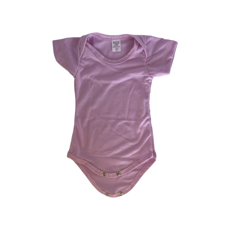 Body infantil Liso Manga Curta  Rosa bebe  Poliéster - b207/208/209/210