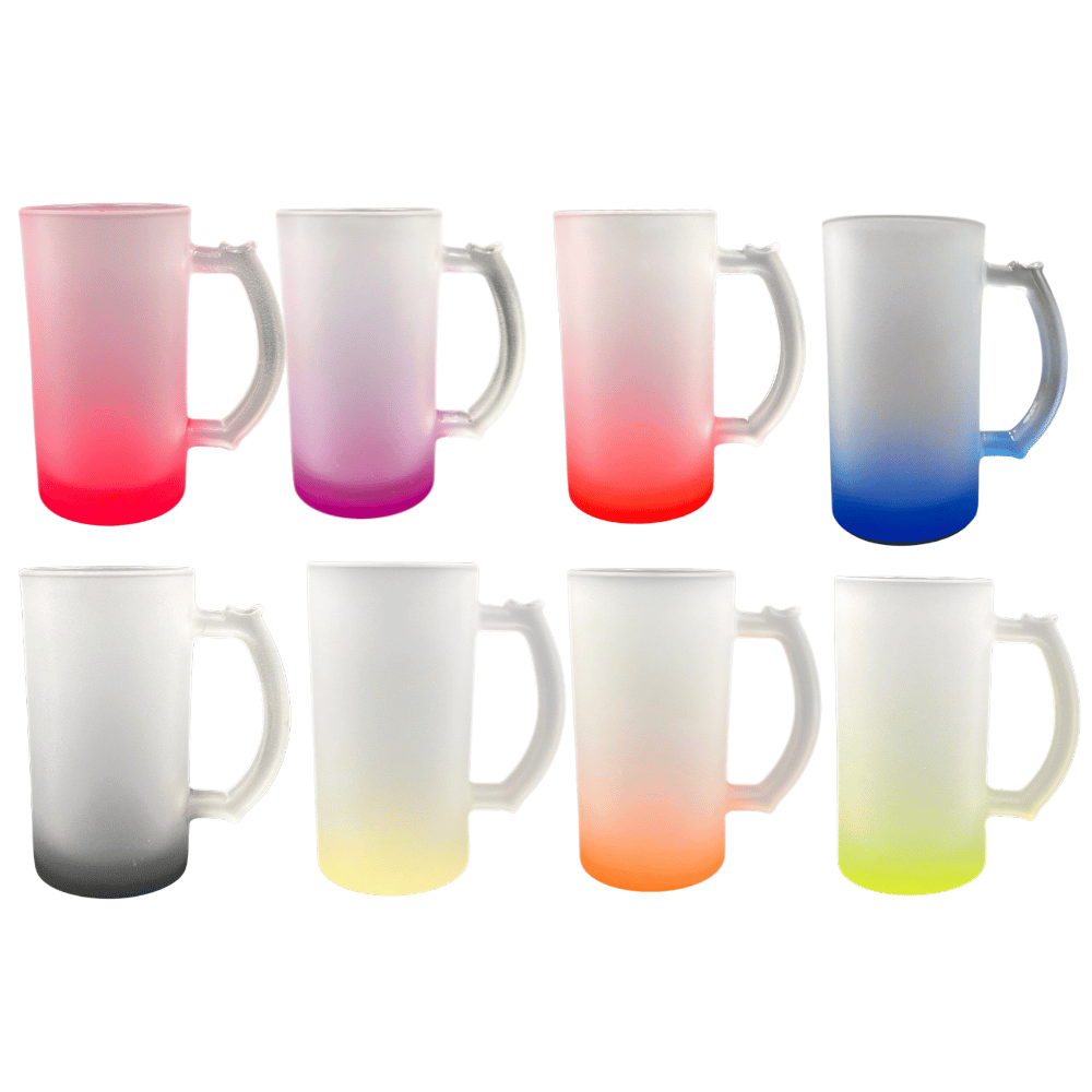 Caneca Vidro Degrade Chopp Color 475ml