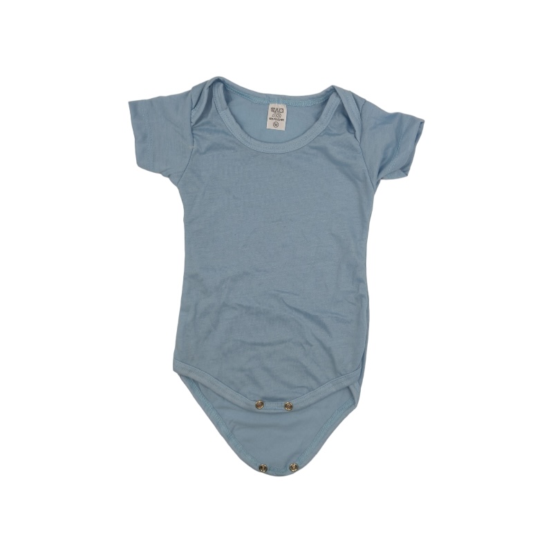 Body infantil Liso Manga Curta  Azul claro Poliéster - b200/201/202/203