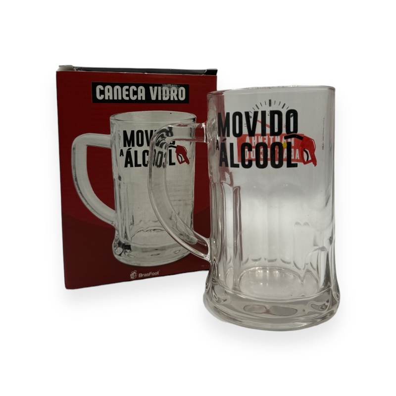 Caneca Vidro 565ml - Movido a Alcool