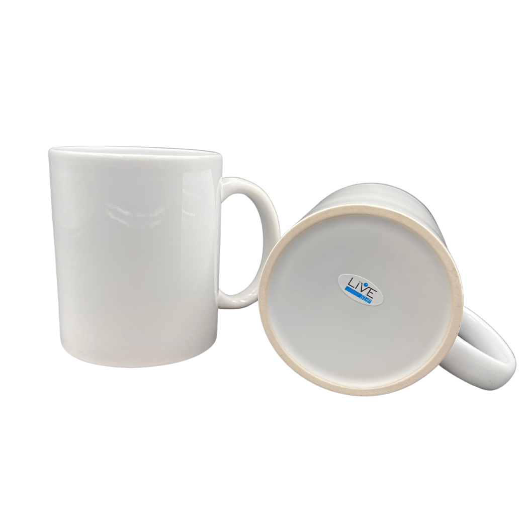 Caneca Branca Cerâmica Live 325ml - 319 para Sublimação