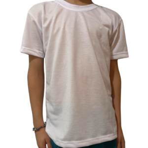 Camiseta de Poliéster Sublimática Infantil Branco