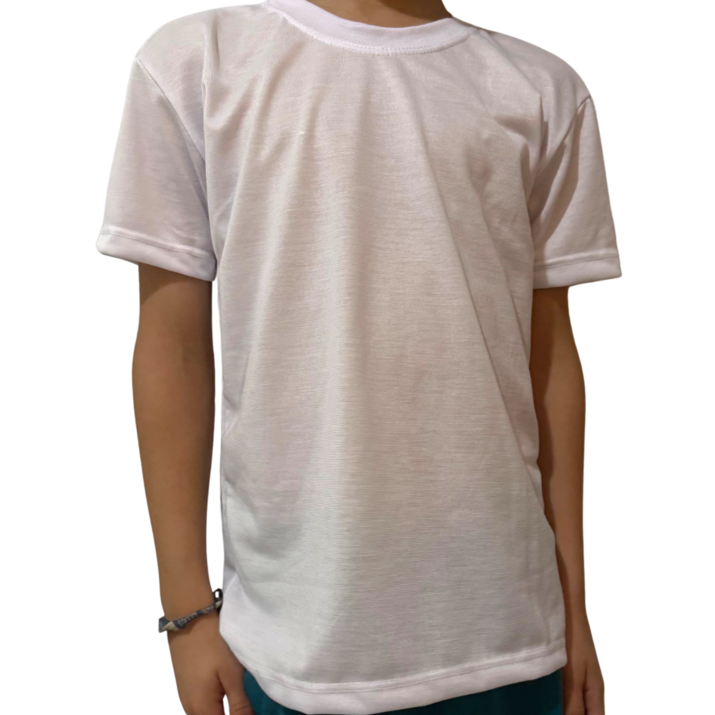 Camiseta de Poliéster Sublimática Infantil Branco