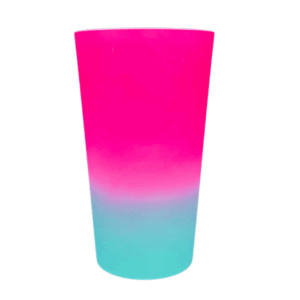 Copo Acrílico Bicolor Rosa e Tiffany 550ml