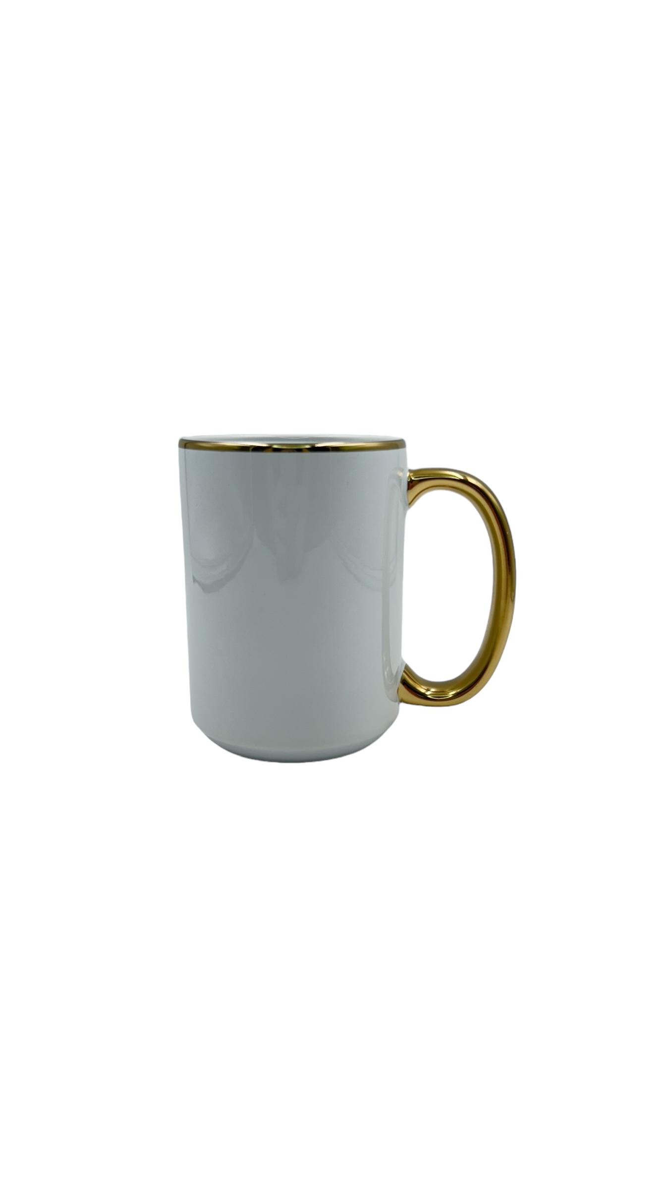 Caneca Cer Branca 440ml Alça e Borda Ouro 3624