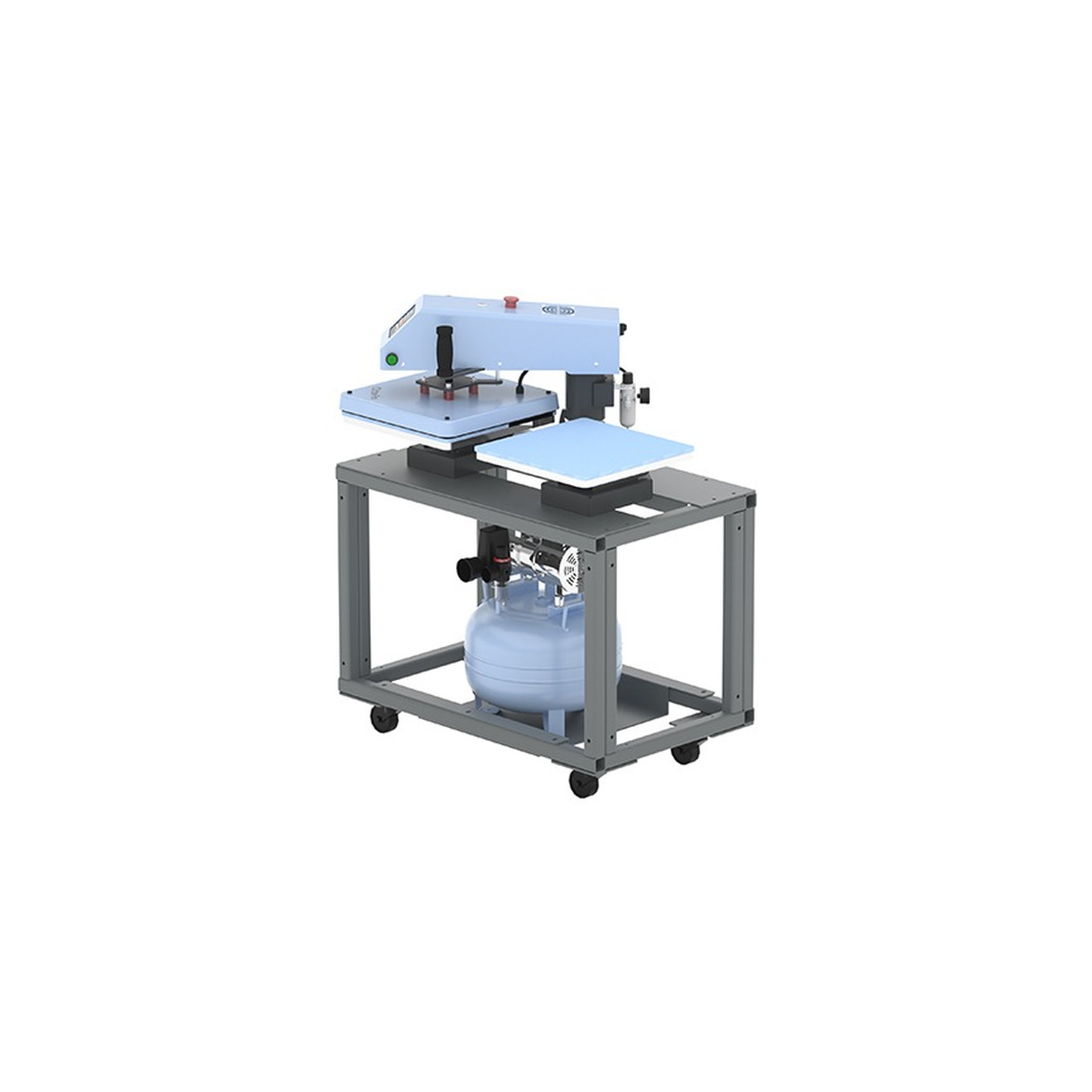 PRENSA PLANA ELITE PRO AIR GIRO DUPLA ESTAÇÃO 38X38 AZUL 110V - 7507