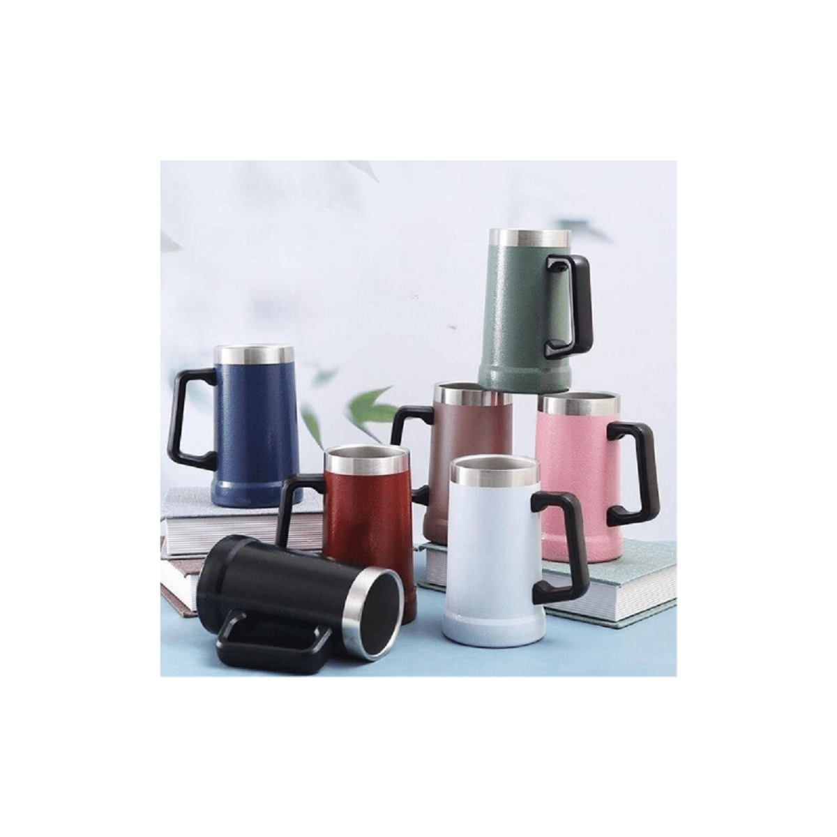 Caneca Termica Camada Dupla Em Inox Com Alca 710ML
