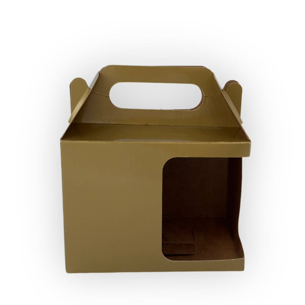 Caixinha Fosca com Visor Lateral e Frente - Dourado