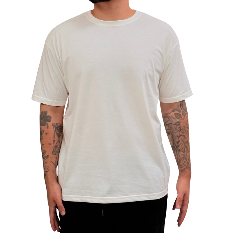 Camiseta Algodão Fio 30.1 Penteado Marfim